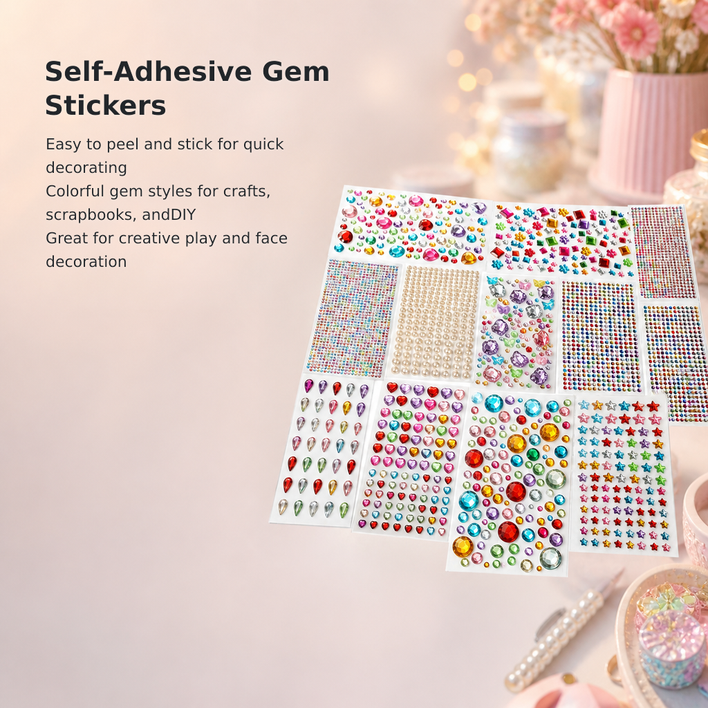 Self-Adhesive Flatback Gem Stickers